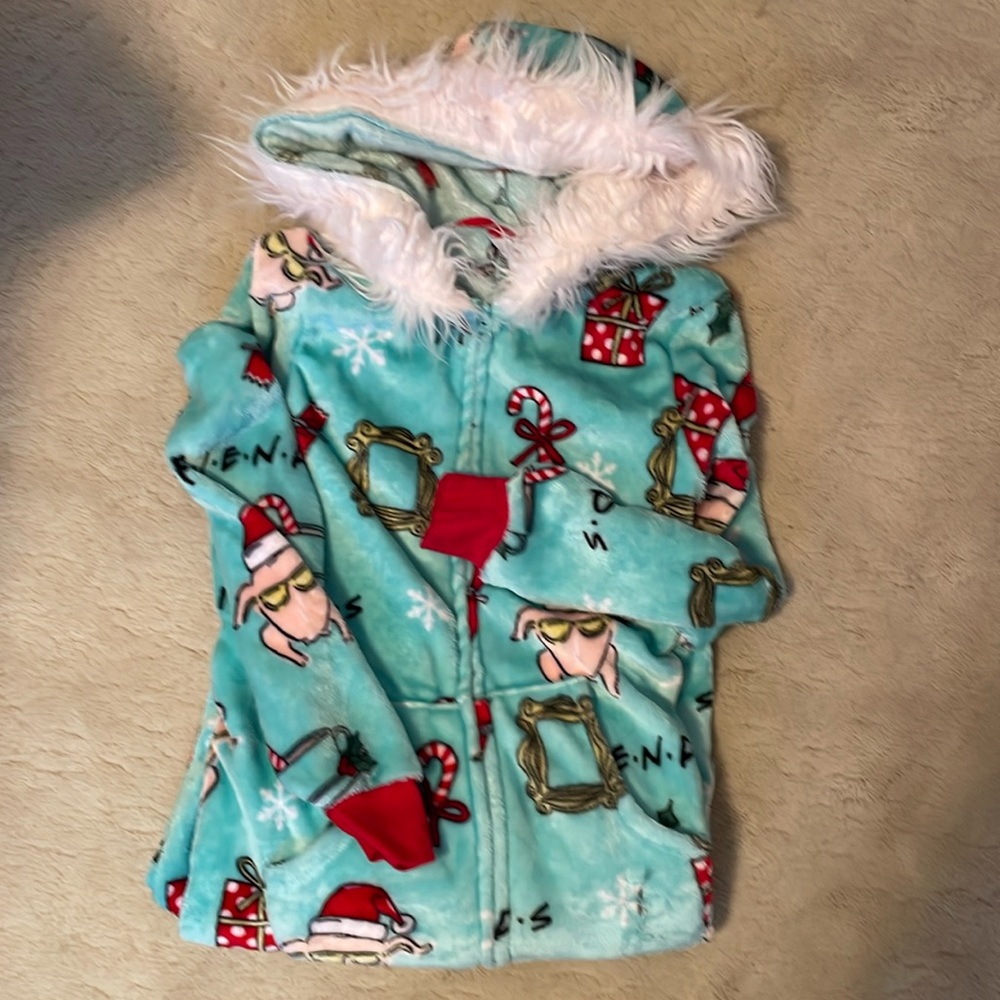 Friends sleepwear 1 piece cozy zip up